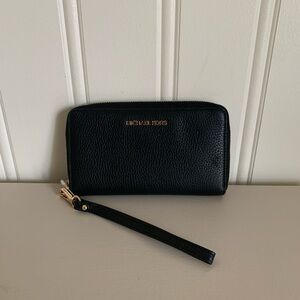 Michael Kors Black Textured Wristlet NWT